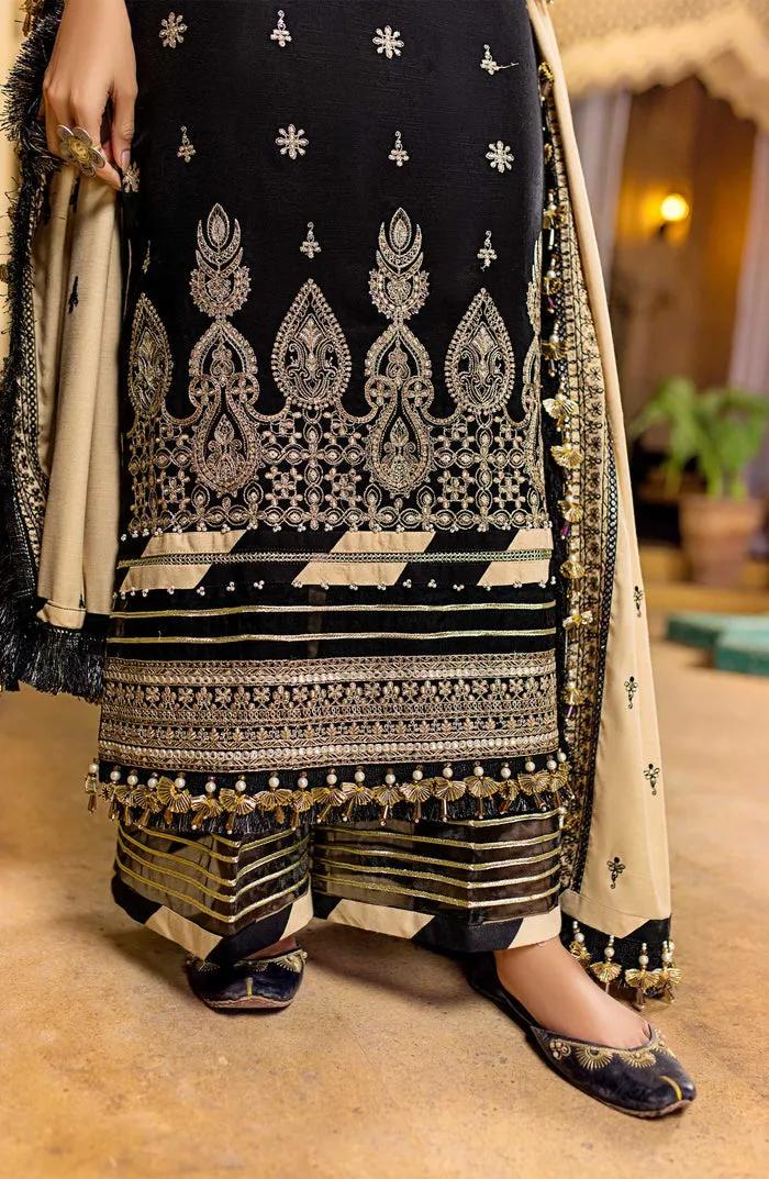 Elegant Black Heavily Embroidered Pakistani Salwar Kameez Dupatta Suit