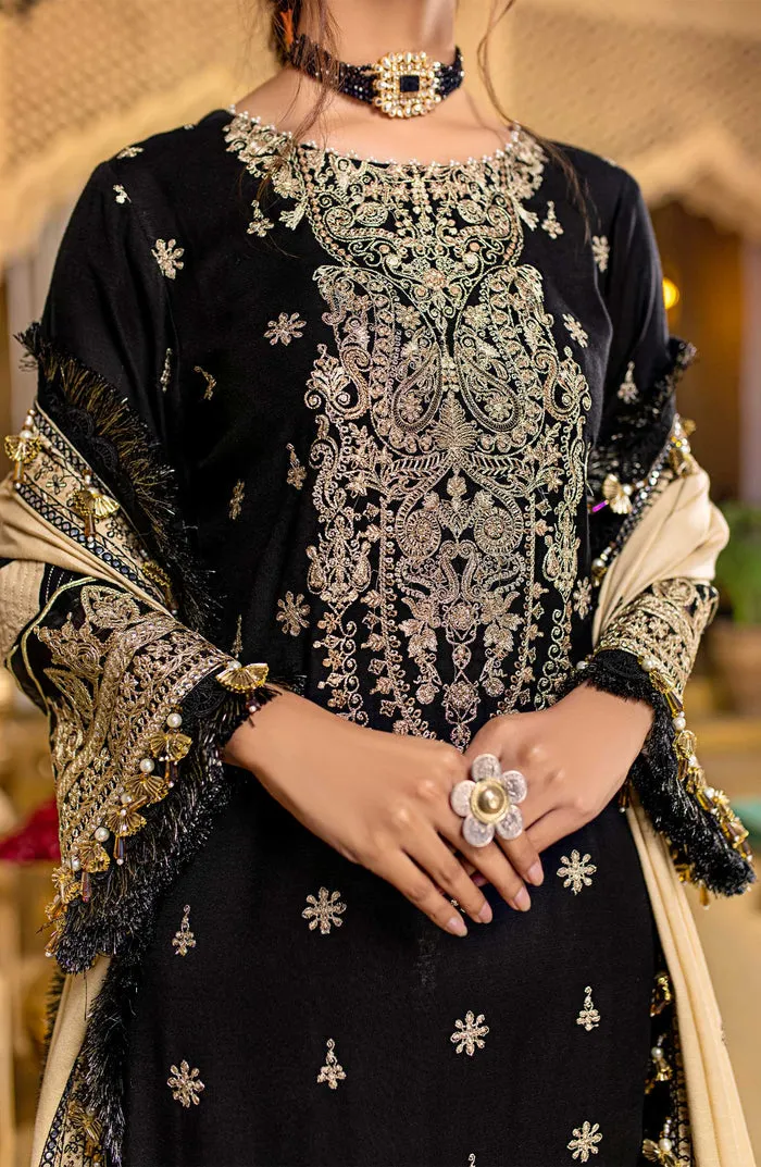 Elegant Black Heavily Embroidered Pakistani Salwar Kameez Dupatta Suit