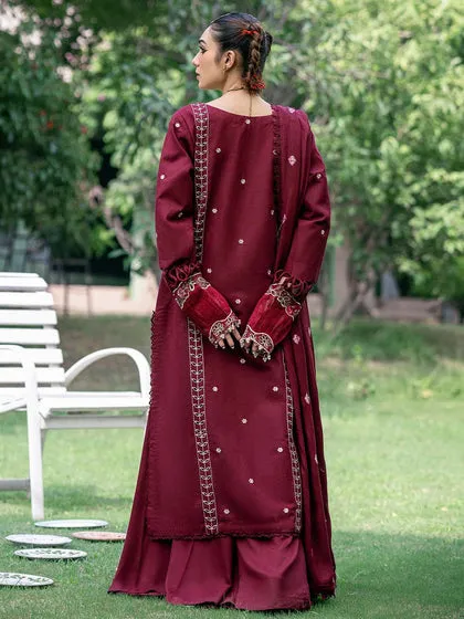 Elegant Embroidered Maroon Pakistani Salwar Kameez Dupatta Salwar Suit