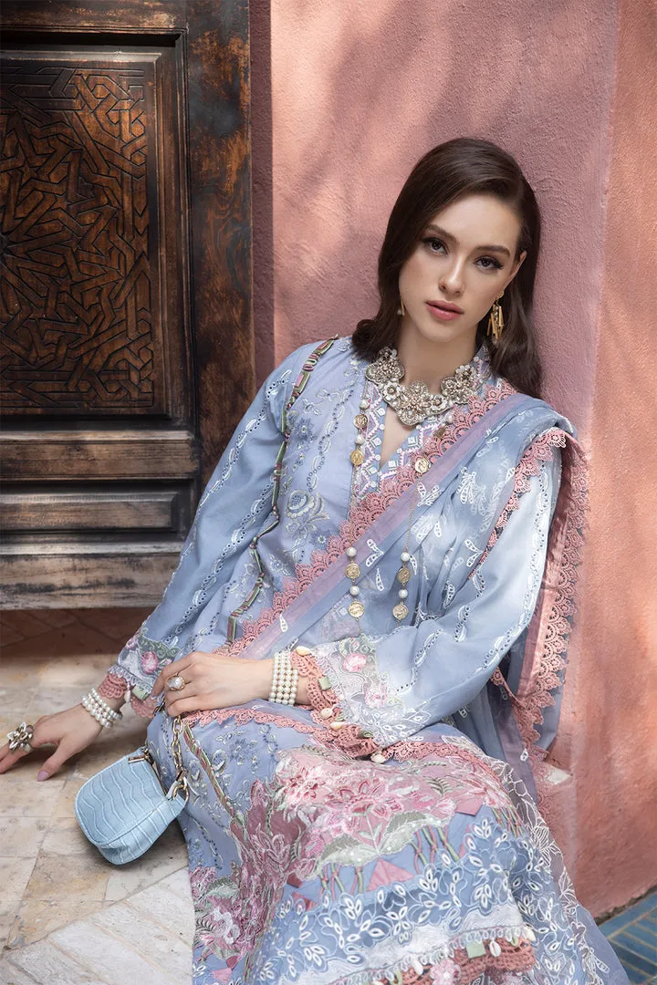 Elegant Ice Blue Heavily Embroidered Pakistani Salwar Kameez Dupatta Suit