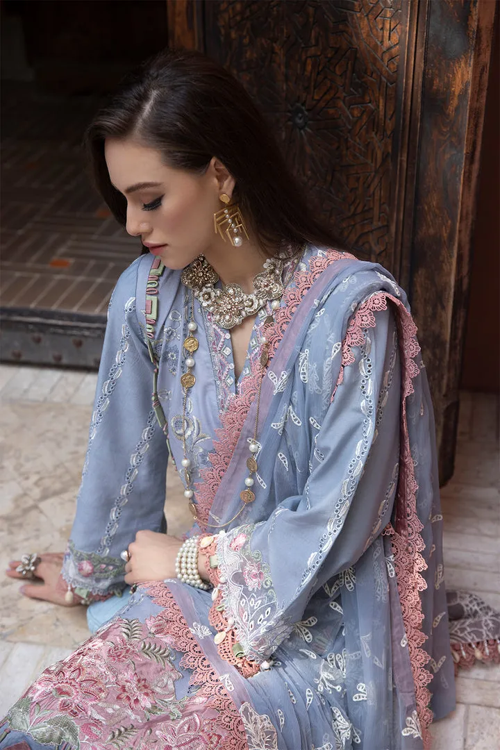 Elegant Ice Blue Heavily Embroidered Pakistani Salwar Kameez Dupatta Suit