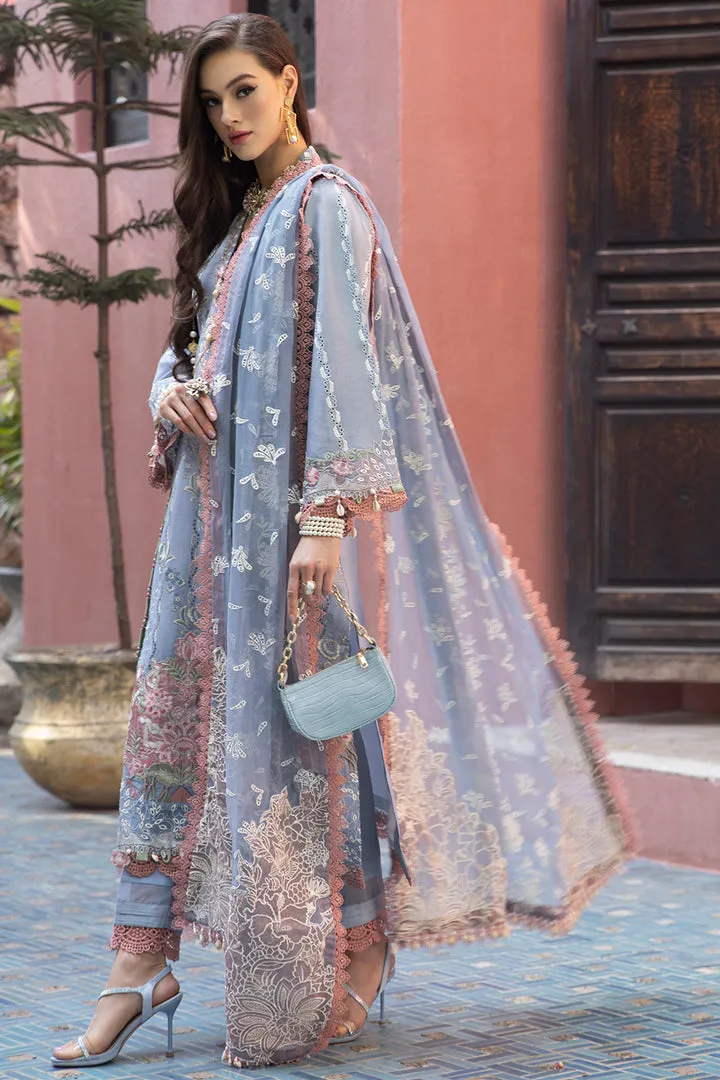 Elegant Ice Blue Heavily Embroidered Pakistani Salwar Kameez Dupatta Suit