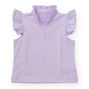 Ellie Girls' Sleeveless Ruffled Top by LH Sport - Lavender