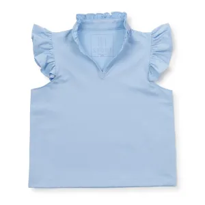 Ellie Girls' Sleeveless Ruffled Top by LH Sport - Light Blue