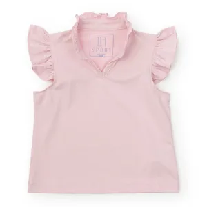 Ellie Girls' Sleeveless Ruffled Top by LH Sport - Light Pink