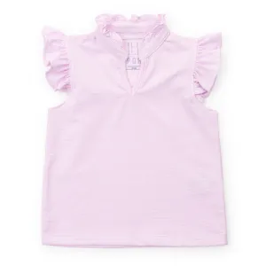 Ellie Girls' Sleeveless Ruffled Top by LH Sport - Pink Stripes