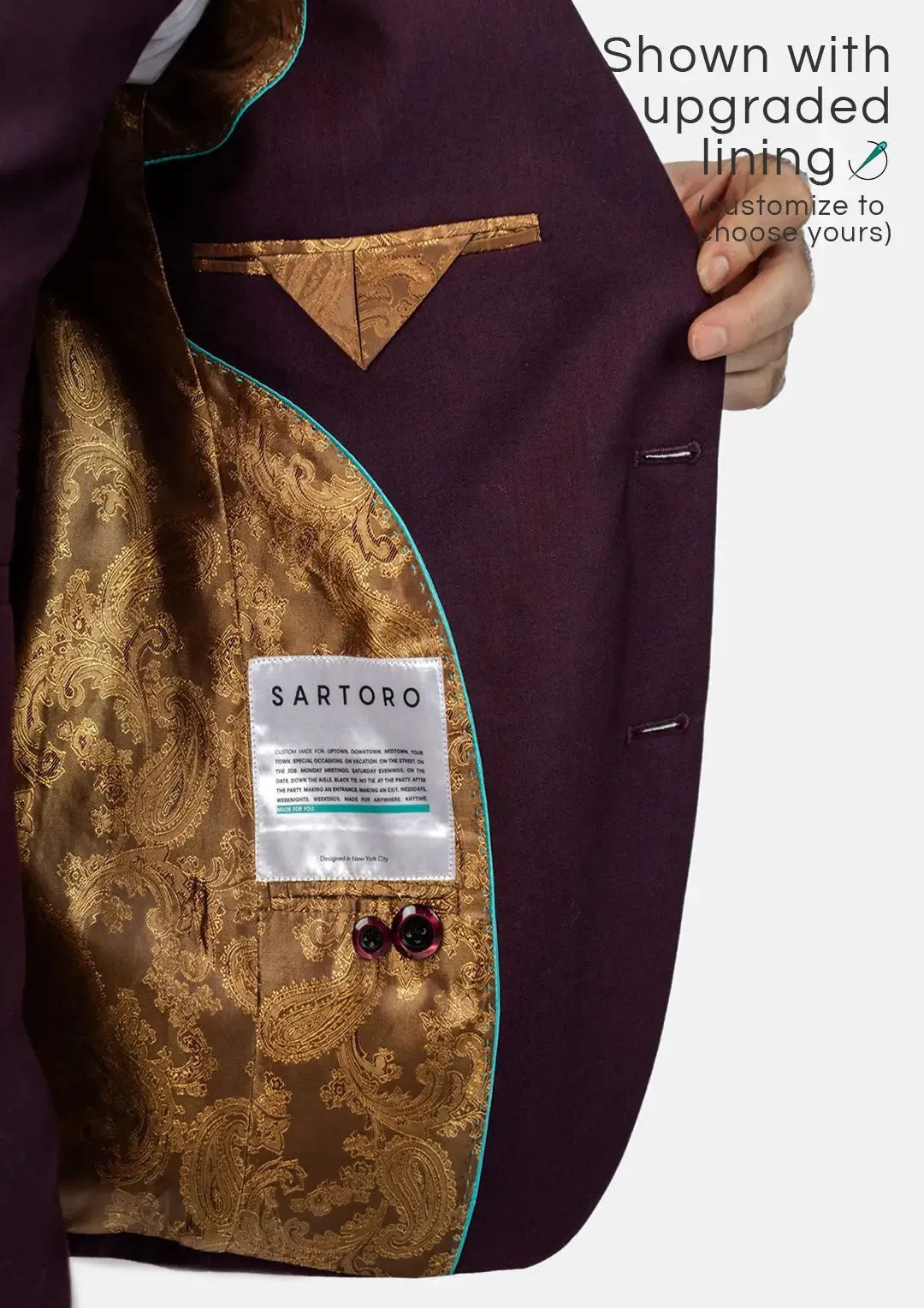 Ellis Burgundy Sharkskin Suit