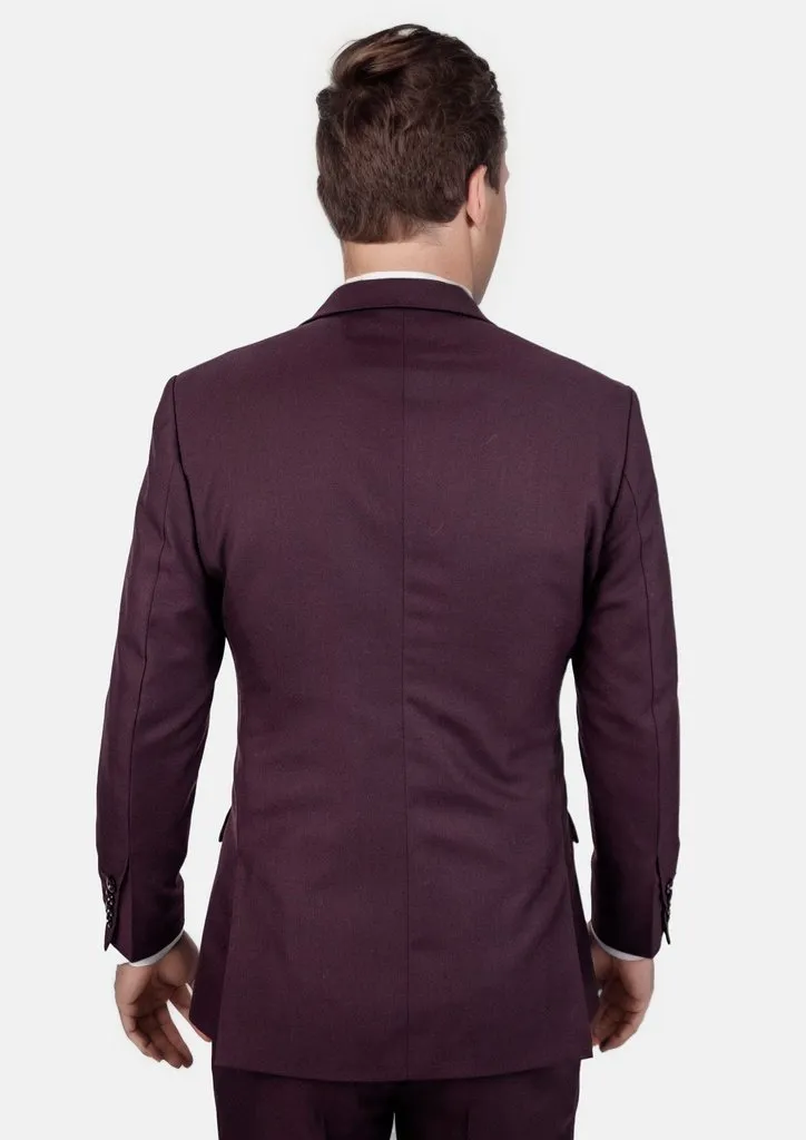 Ellis Burgundy Sharkskin Suit