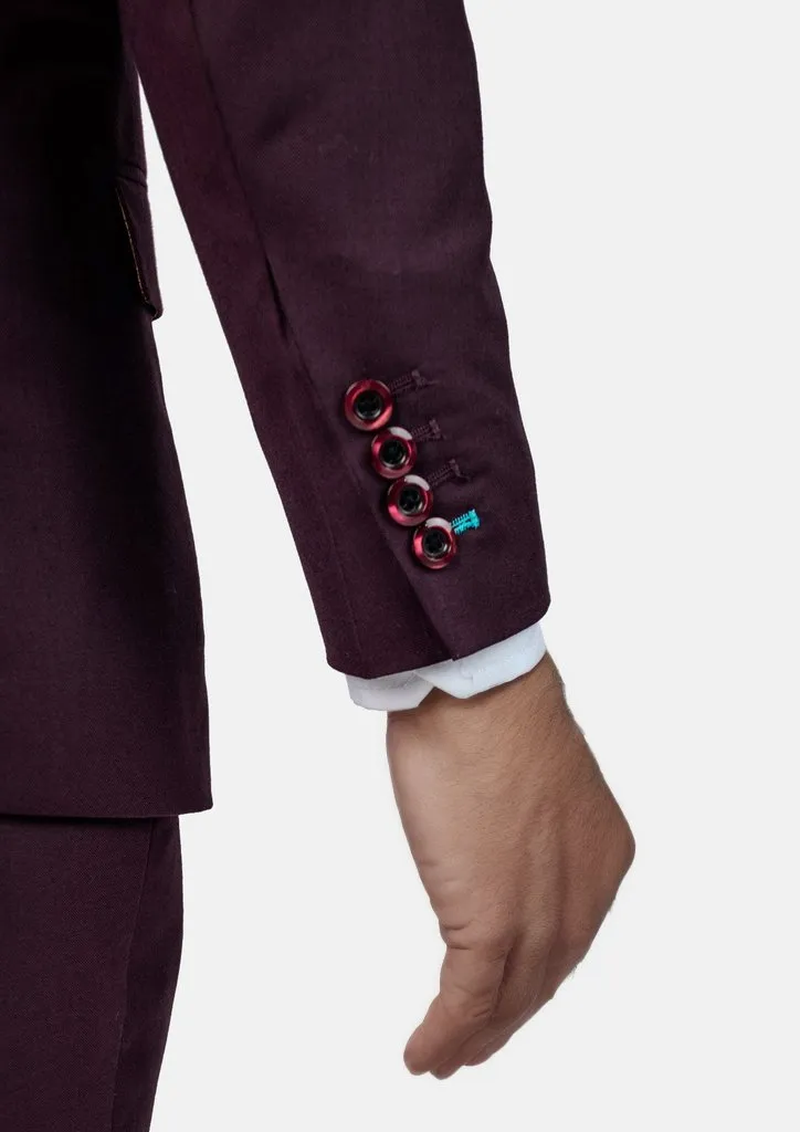 Ellis Burgundy Sharkskin Suit