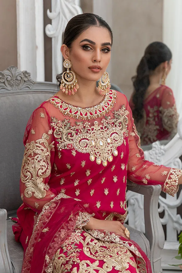 Embellished Rose Red Salwar Kameez Pakistani Eid Dress