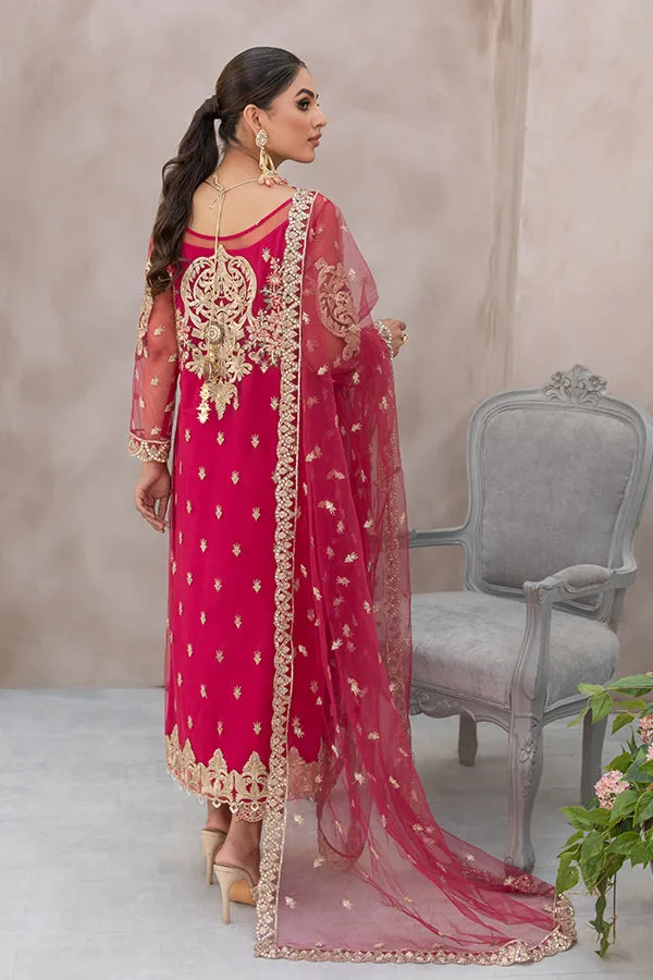 Embellished Rose Red Salwar Kameez Pakistani Eid Dress