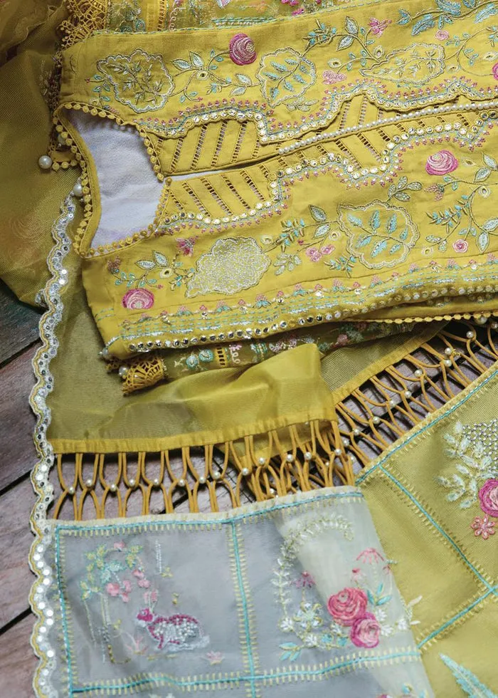 Embellished Yellow Colored Lawn Pakistani Eid Dress