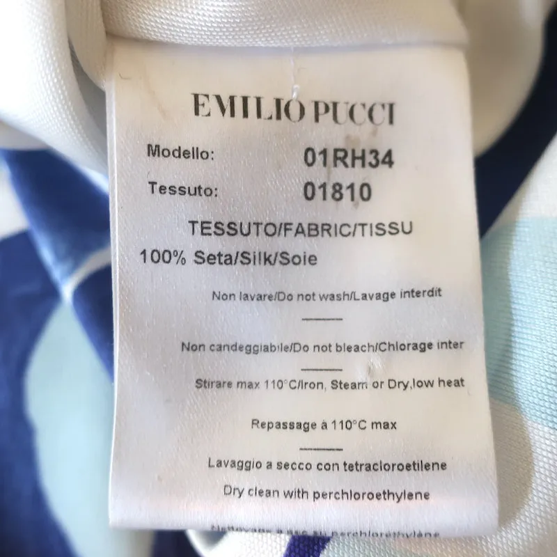 Emilio Pucci Draped Jersey Mini Dress Blue/Purple Printed Silk Size US 6