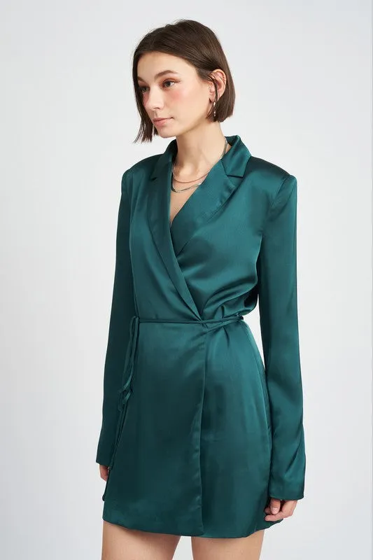 Emory Park WRAPPED BLAZER MINI DRESS WITH DRAWSTRING