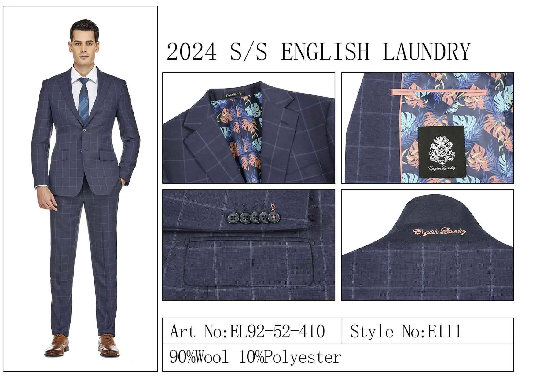 ENGLISH LAUNDRY Wool Suit EL92-52-410