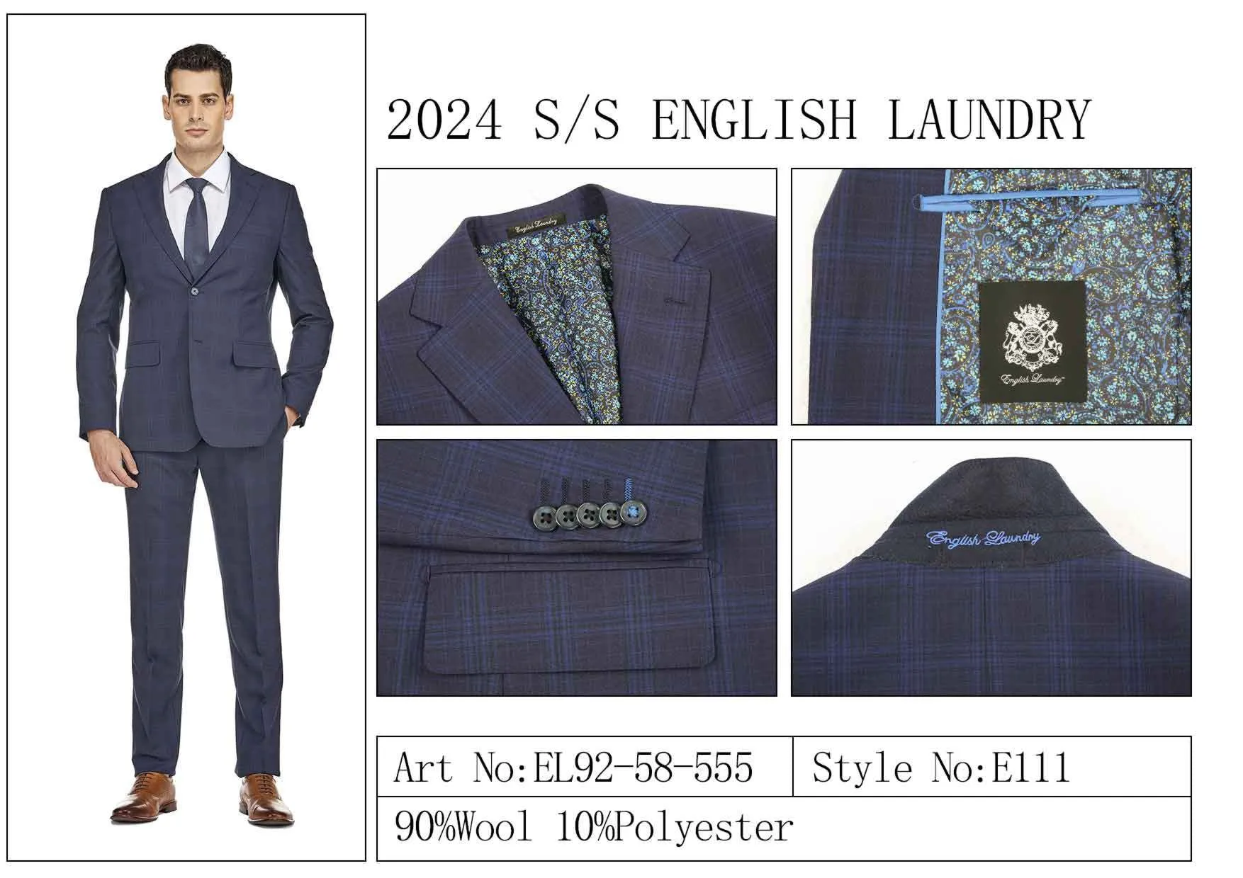 ENGLISH LAUNDRY Wool Suit EL92-58-555