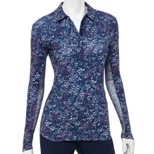 EP NY Long Sleeve Multi Lace Overlay Print Polo | SPF 50