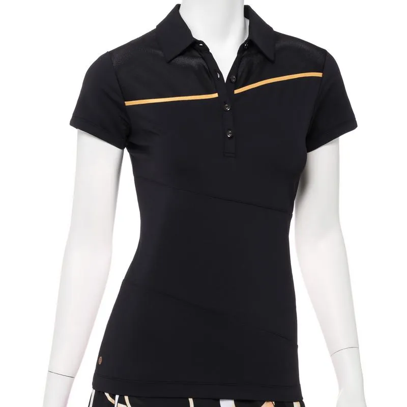 EP NY Short Sleeve Polo w/ Curved Seaming - Black/ Multi - UV 50 