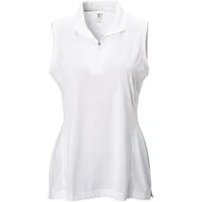 EP NY Sleeveless Zip Mock Polo - WHITE