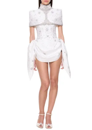 Estella Draped Mini Dress - Bright White