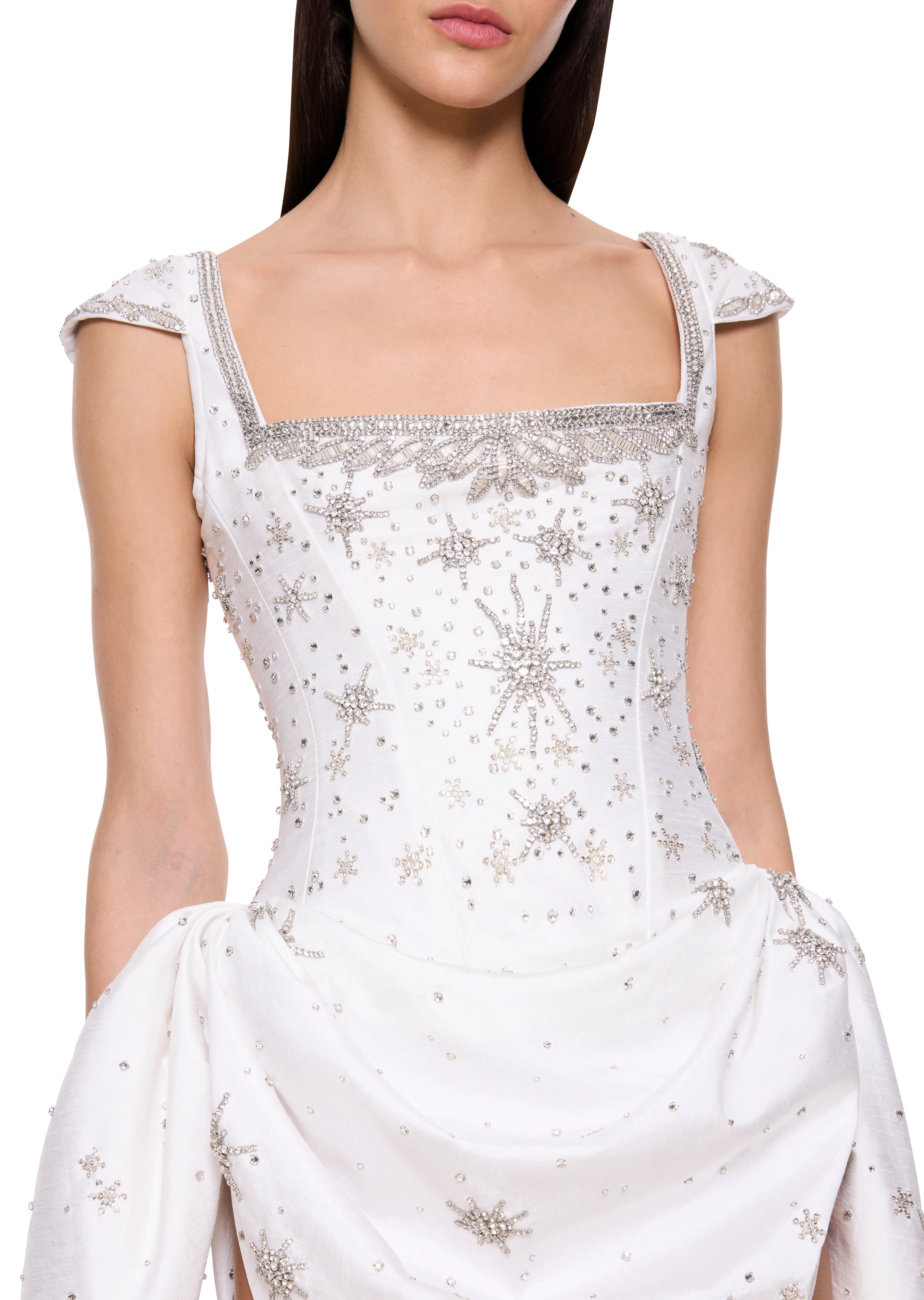 Estella Draped Mini Dress - Bright White
