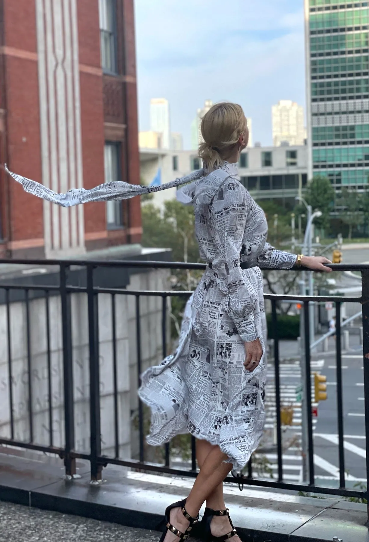 EVELYN: SUFFRAGIST NEWSPRINT DRESS