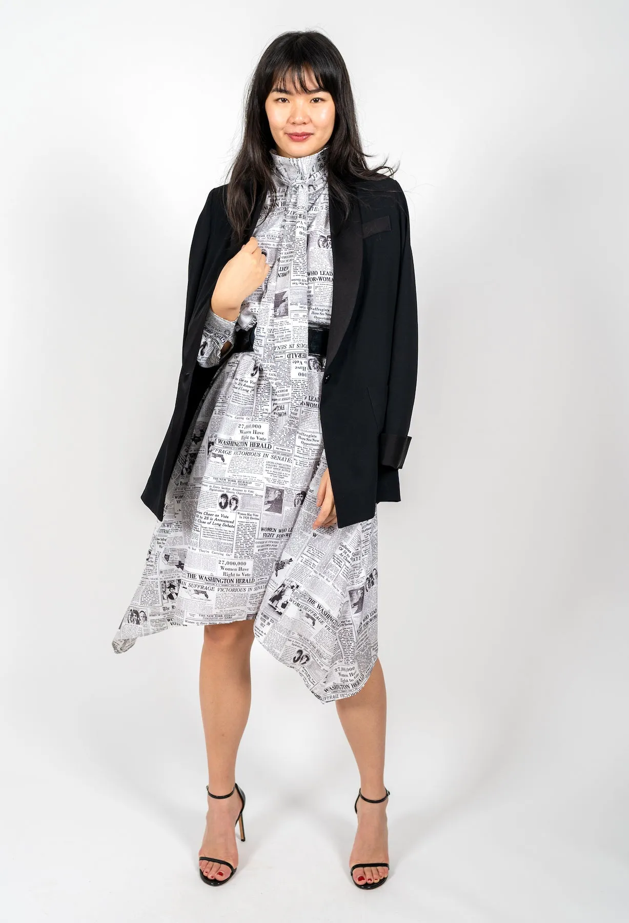 EVELYN: SUFFRAGIST NEWSPRINT DRESS