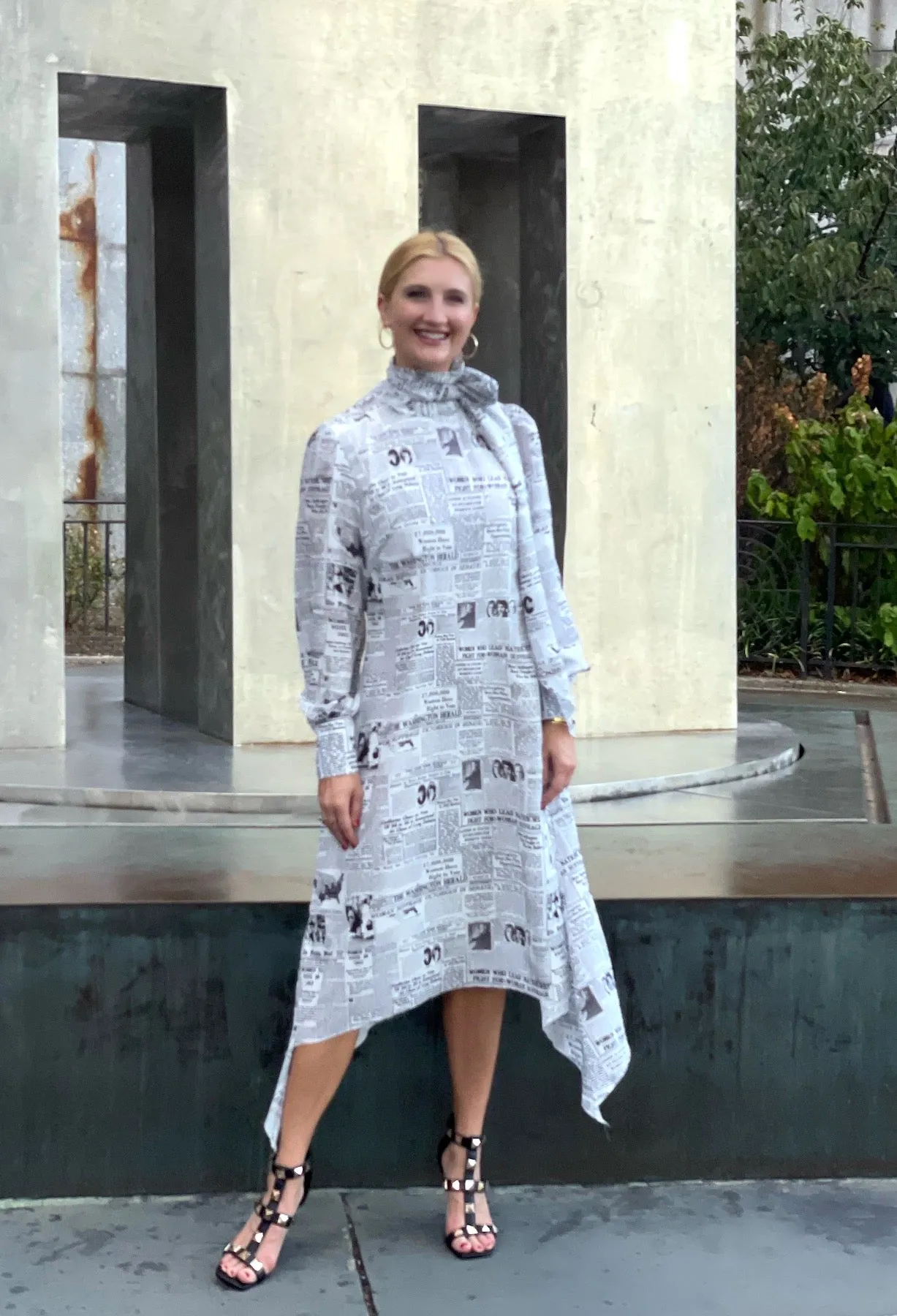EVELYN: SUFFRAGIST NEWSPRINT DRESS