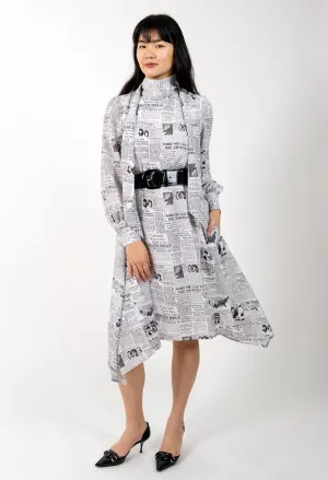 EVELYN: SUFFRAGIST NEWSPRINT DRESS