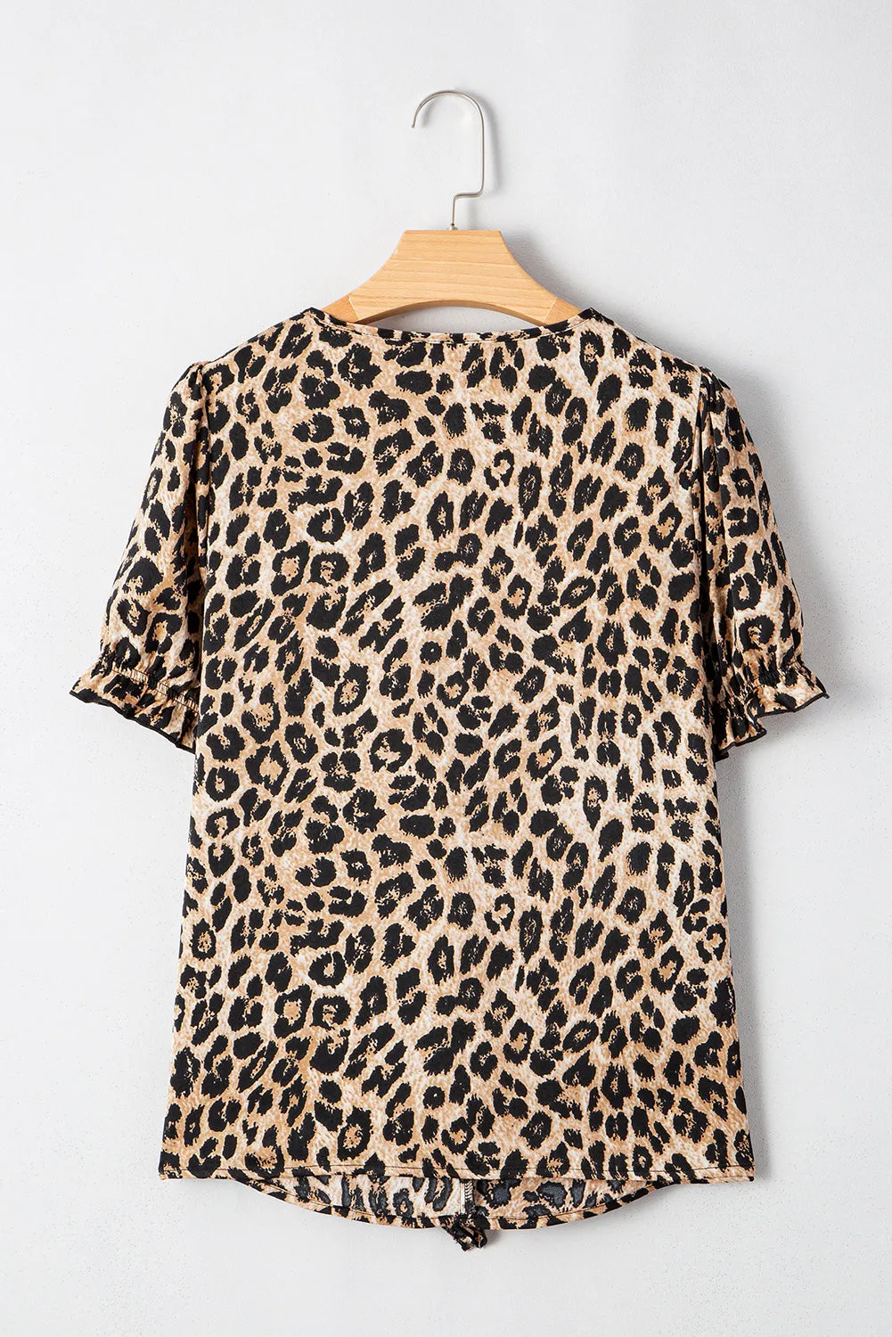 Fierce By Nature Ruffled Neck Puff Short Sleeve Top