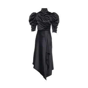 FLAVIA SATIN DRAPED DRESS MIDI