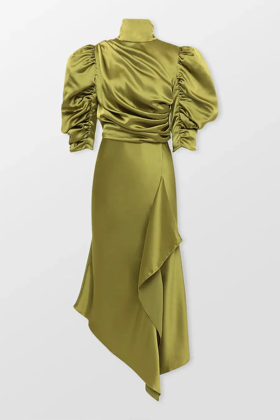FLAVIA SATIN DRAPED DRESS MIDI