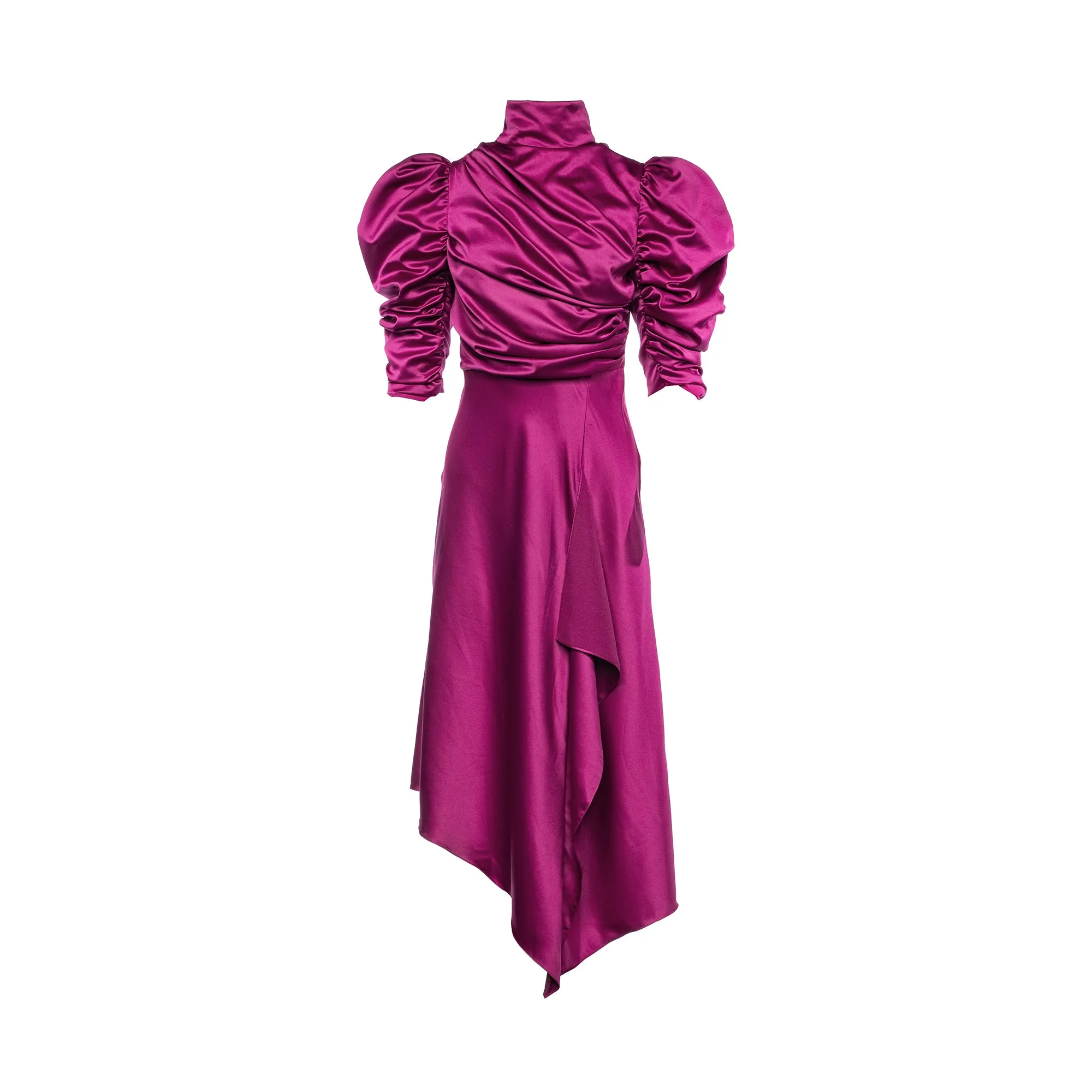 FLAVIA SATIN DRAPED DRESS MIDI