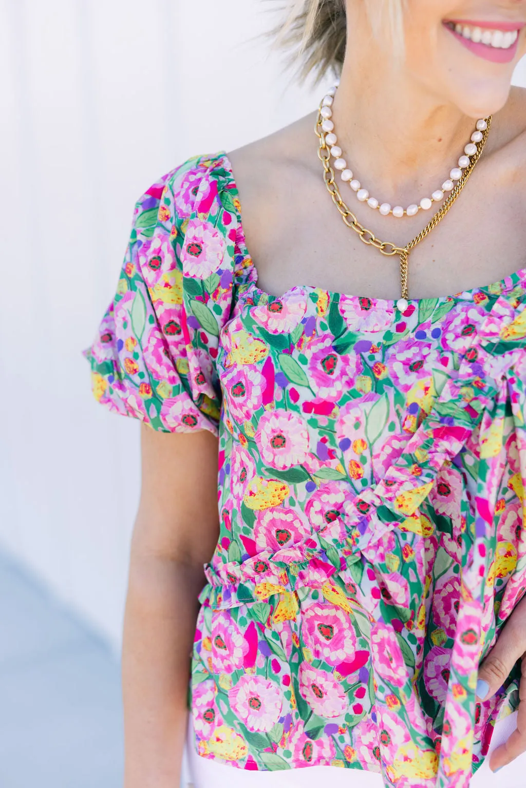 Floral Forever Ruffled Top