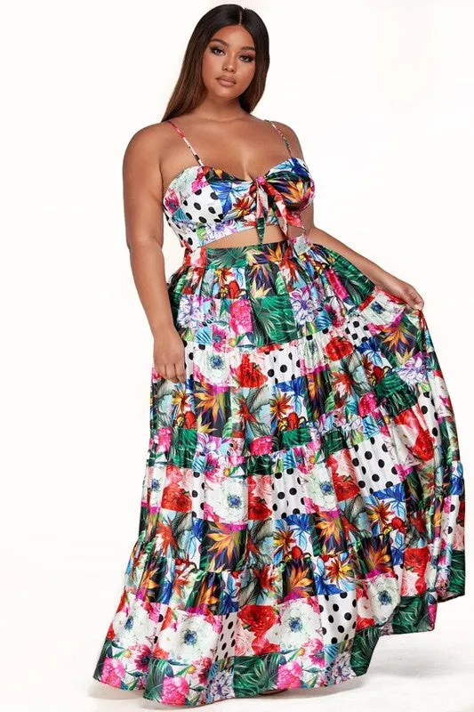 Flowers and Things Skirt Set   SMALL-3X