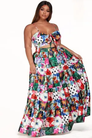 Flowers and Things Skirt Set   SMALL-3X