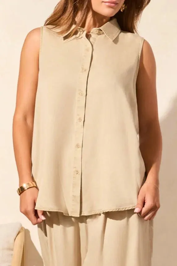 Flowy Sleeveless Button Down
