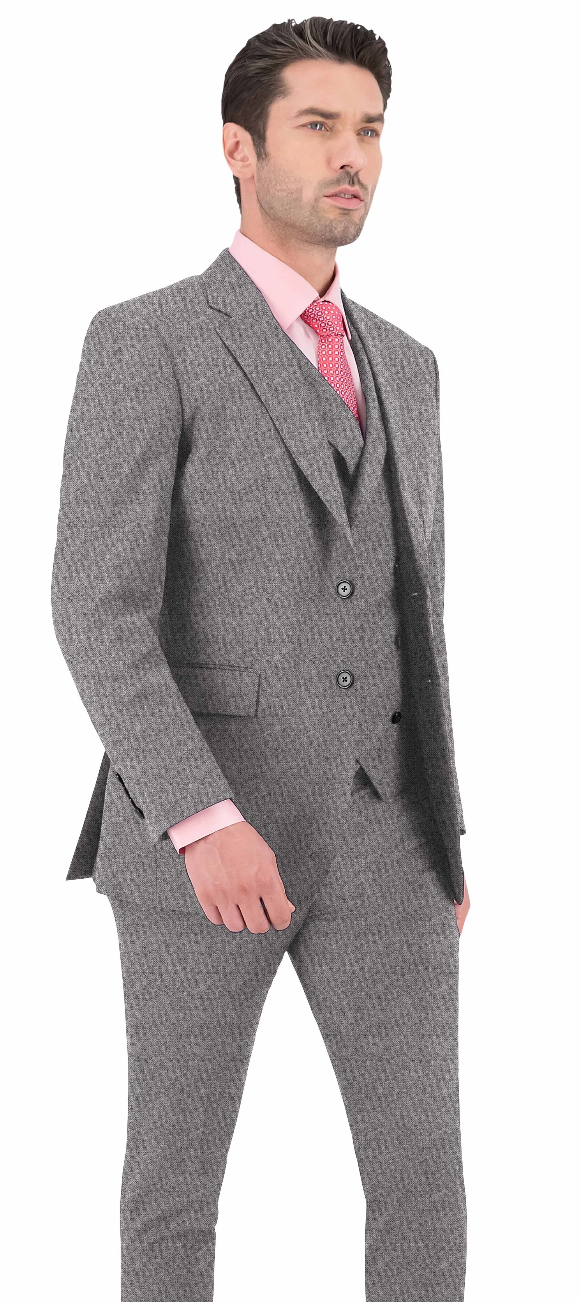 Fossil Grey Texture Plain Vest