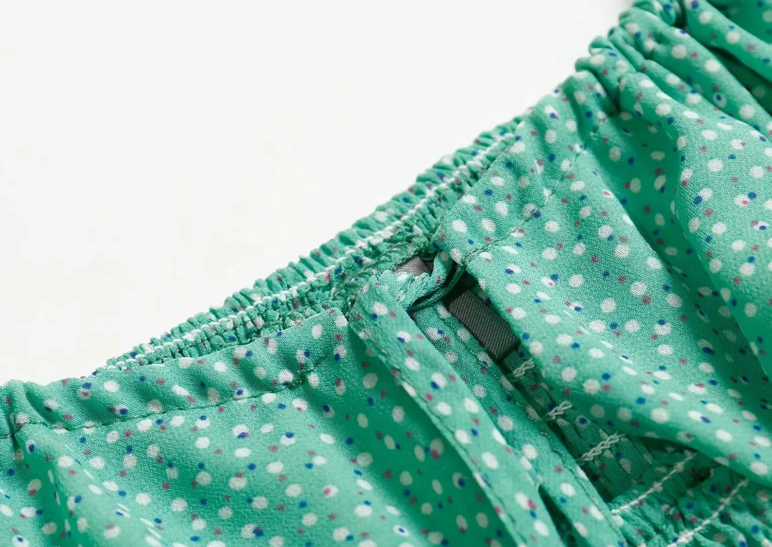 Front tie rope bubble sleeve blouse sexy leaky navel short printed shirt top