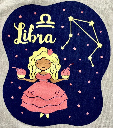 Girls Libra Zodiac Sign Colored Graphic Tank Top