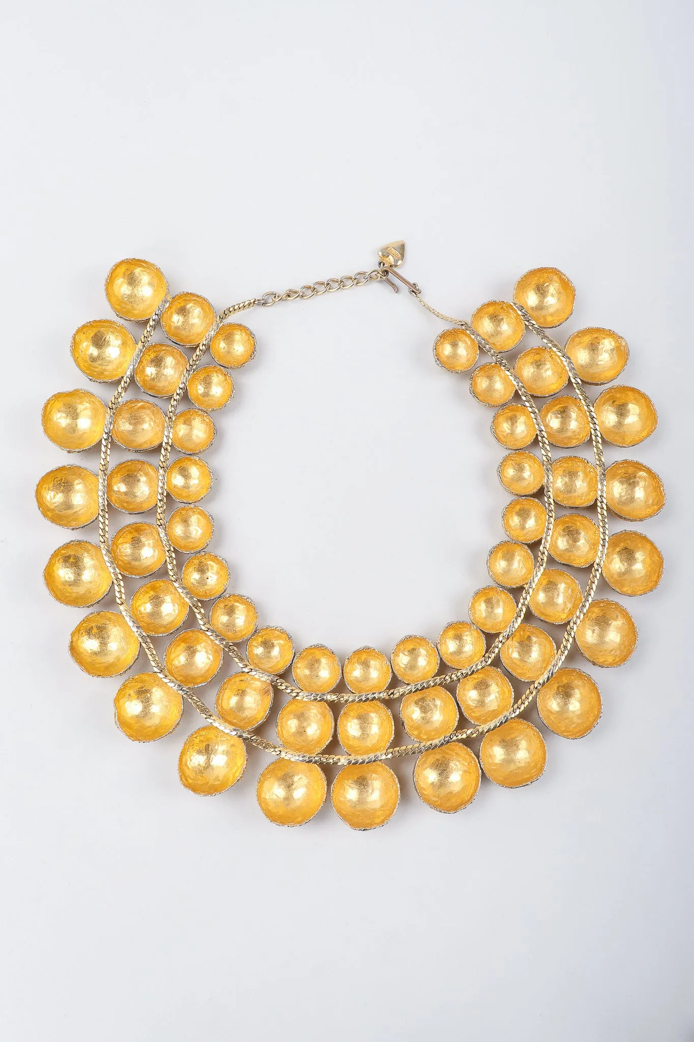Gold Foil Dome Collar Necklace