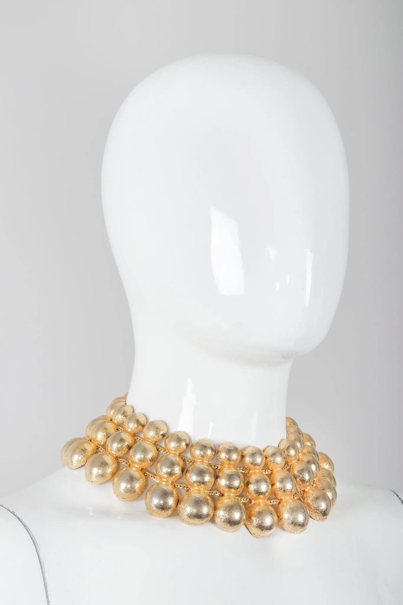 Gold Foil Dome Collar Necklace