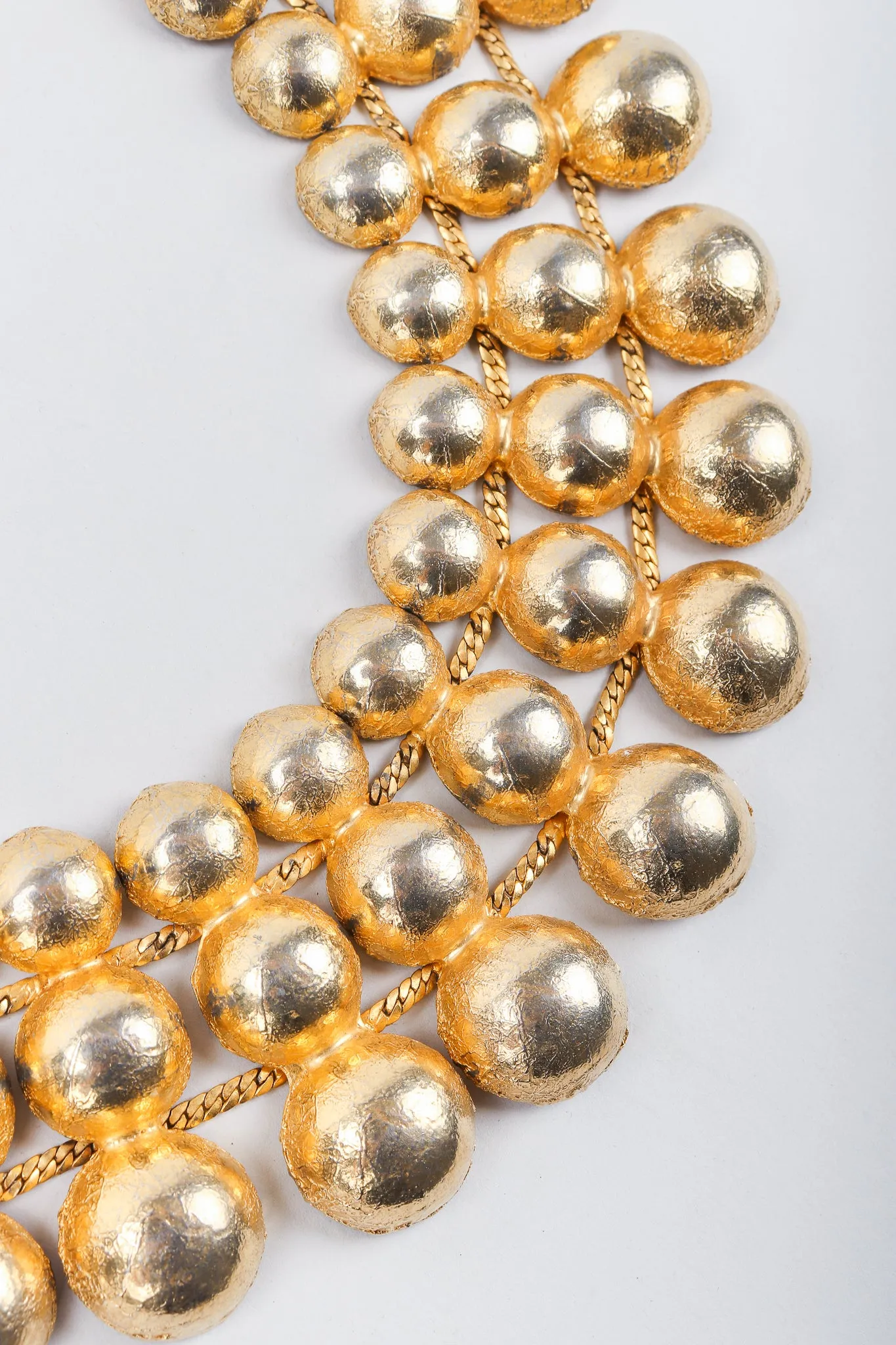 Gold Foil Dome Collar Necklace