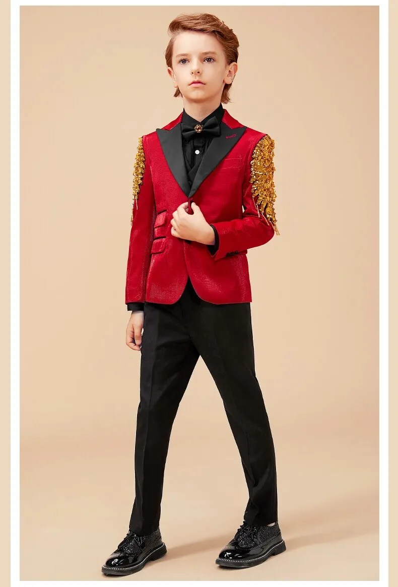Gold Red Power Suit