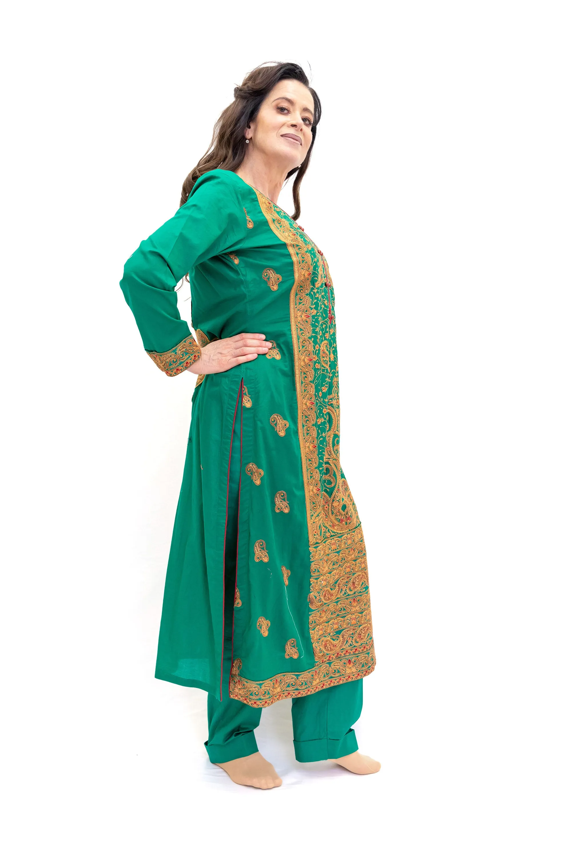 Green Chiffon Salwar Kameez - Motifz Designer Suit
