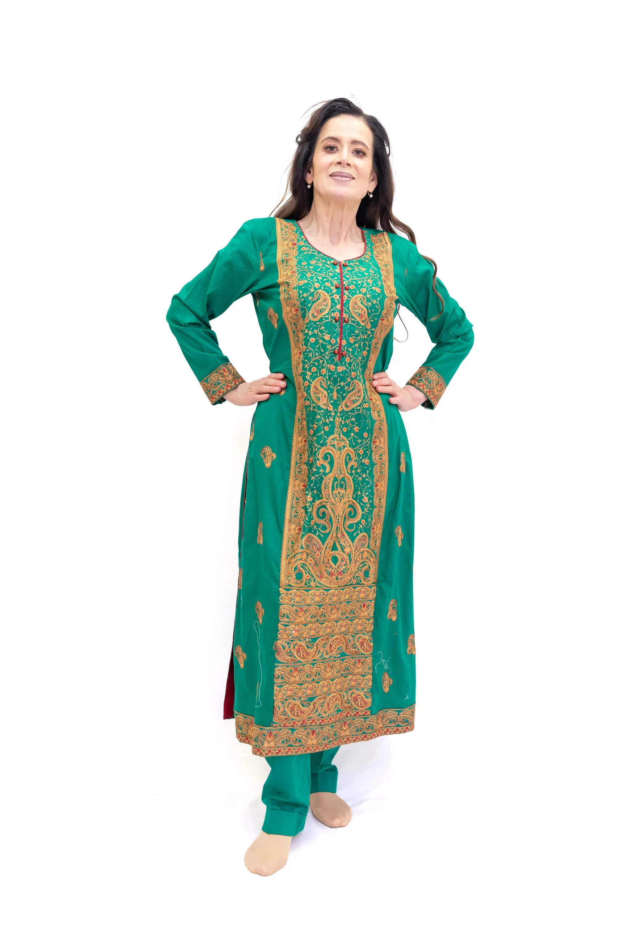 Green Chiffon Salwar Kameez - Motifz Designer Suit