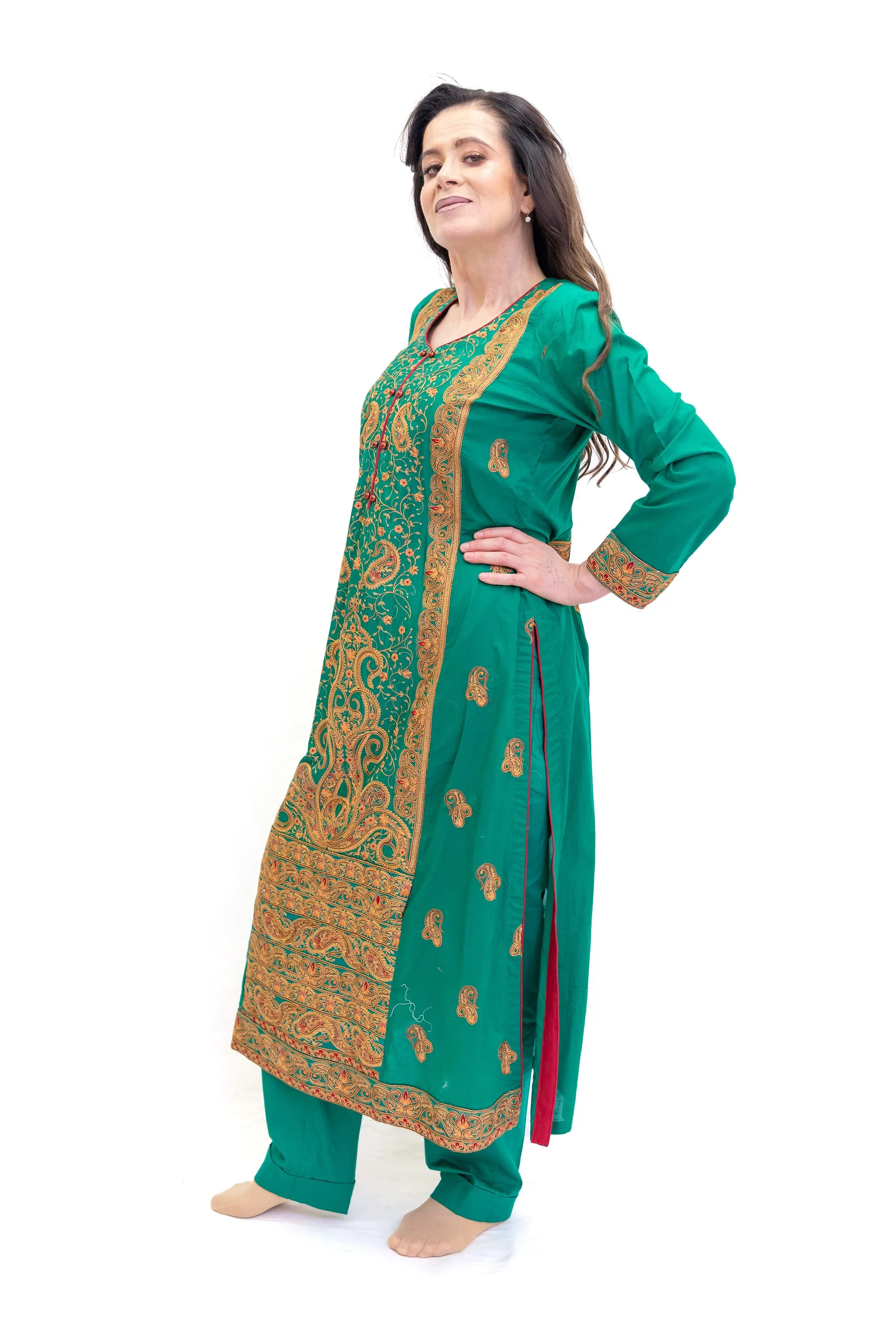 Green Chiffon Salwar Kameez - Motifz Designer Suit