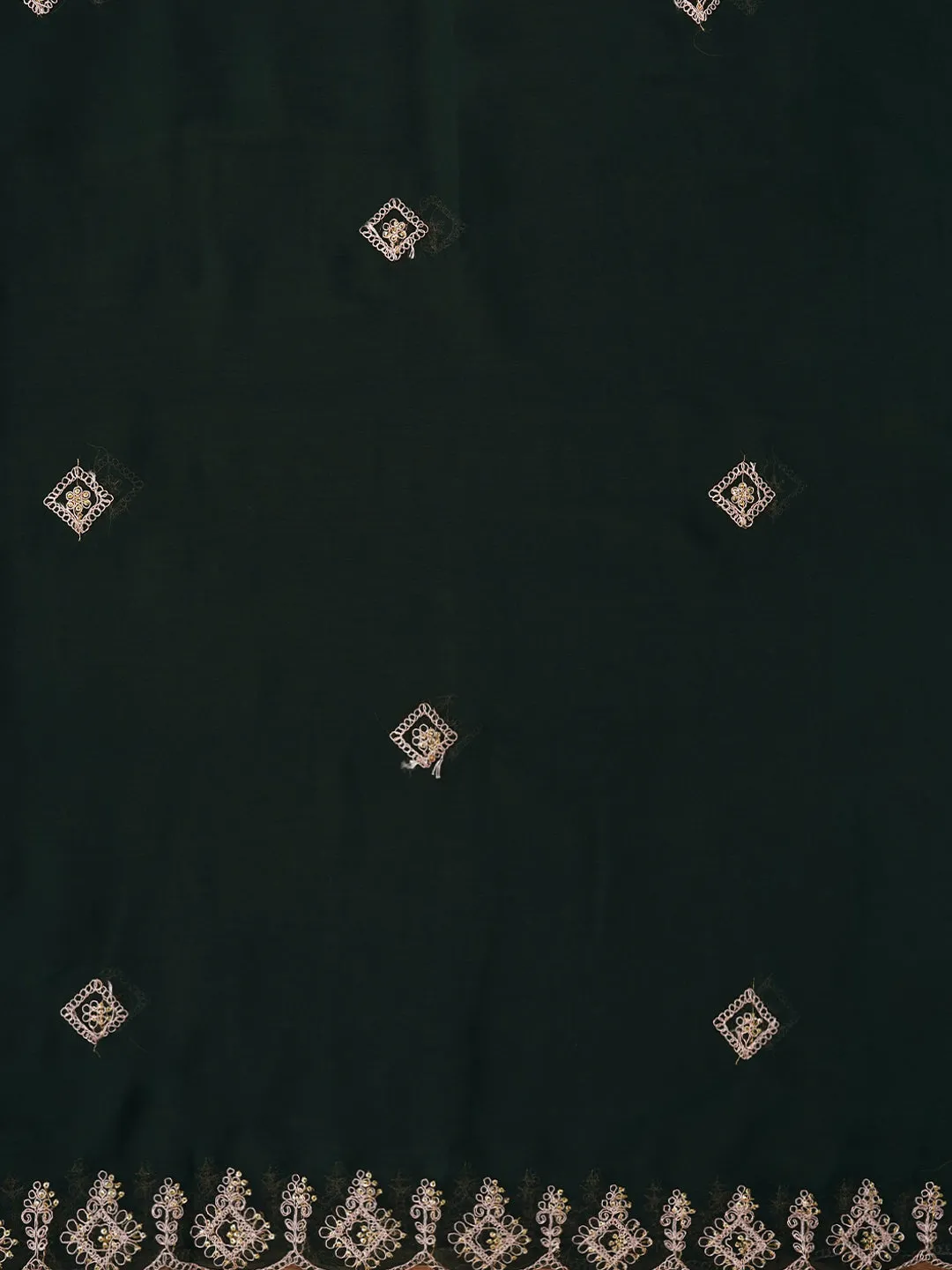 Green Zari Silk Georgette Dress Material with Dupatta
