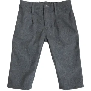 Grey Flannel Dress Pants with Paisley Print Lining