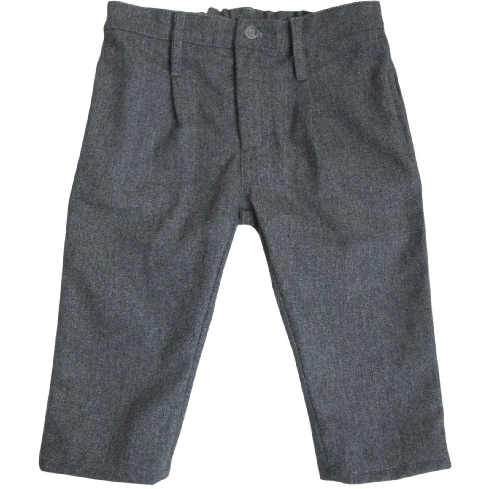 Grey Flannel Dress Pants with Paisley Print Lining